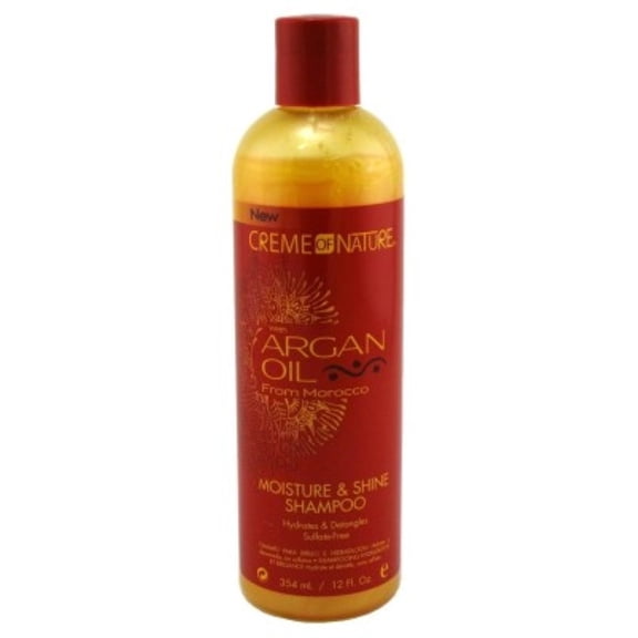 Argan Oil Shampoo by Creme of Nature, Moisture & Shine Shampoo, Sulfate Free Hair Care Formula, Nourishes, Hydrates, Detangles